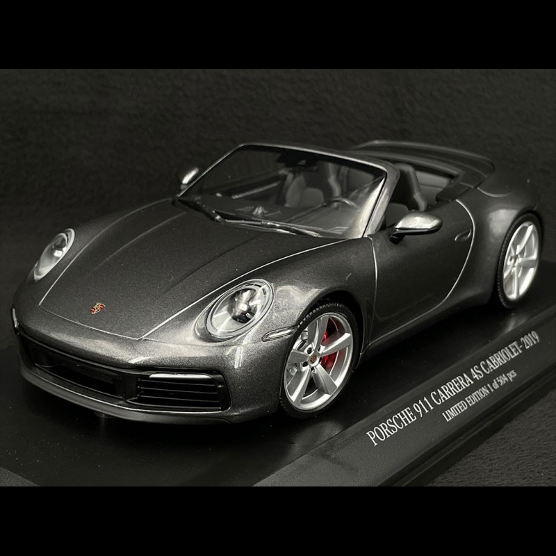 2019 PORSCHE 911 CARRERA 4S factory CABRIOLET DARK GRAY MET. 1:18 MINICHAMPS 155067336