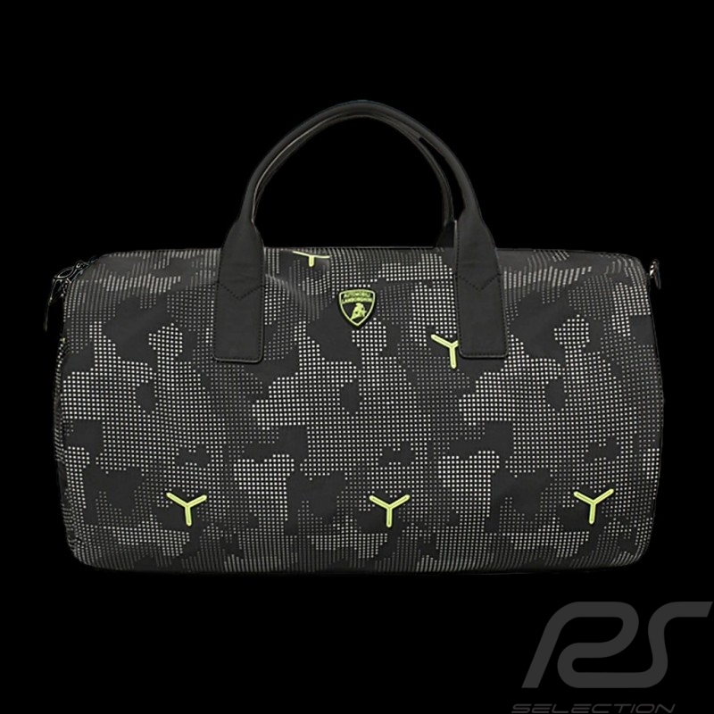 Lamborghini Boston Bag Weekender Full Camouflage Black / Gray / Green LCSWBBL3-100
