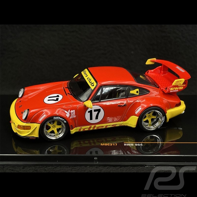 Porsche 911 RWB Style 964 Idlers n°17 Rouge / Jaune 1/43 Ixo Models MOC317