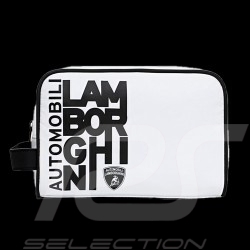 Lamborghini Kosmetikkoffer mit unstrukturiertem Maxi-Logo Weiß / Schwarz LCSWBBL4-200
