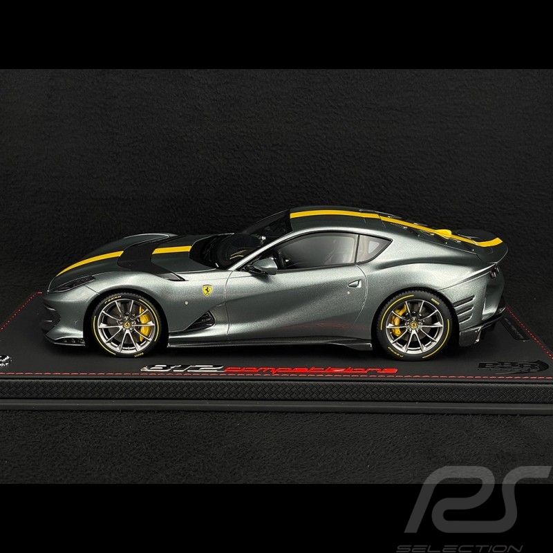 Ferrari 812 Competizione 2021 Coburn Grey / Yellow 1/18 BBR Models