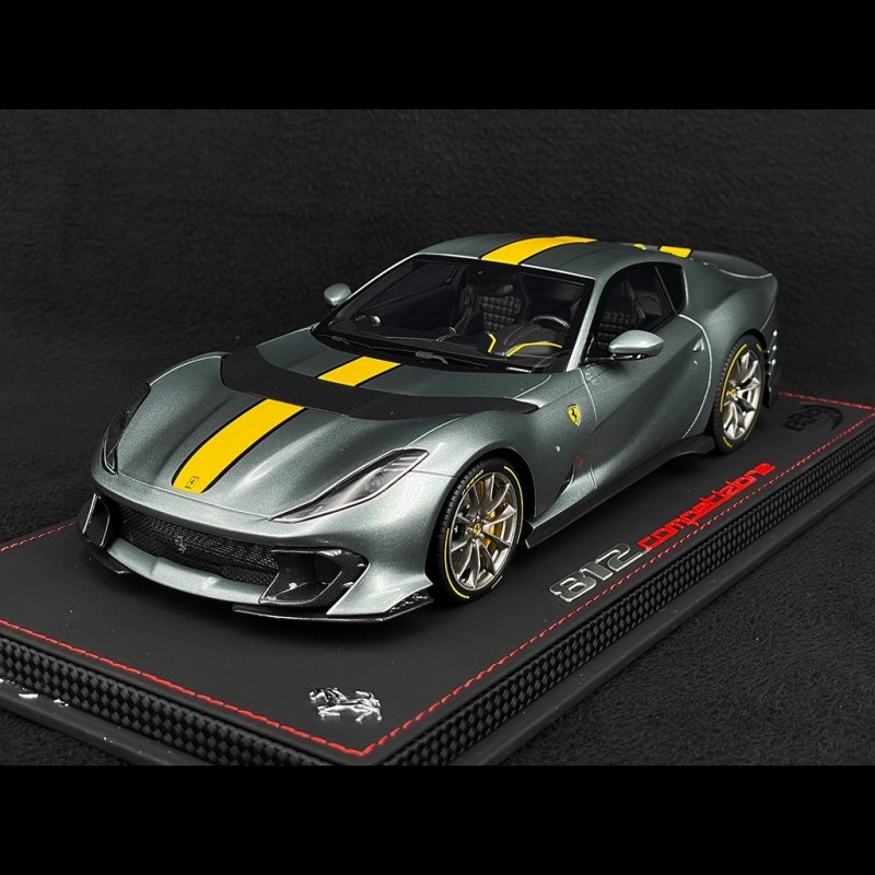 Ferrari 812 Competizione 2021 Coburn Grey / Yellow 1/18 BBR Models P18207A