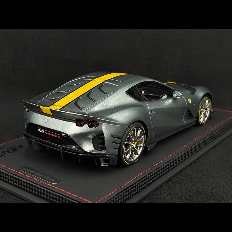 Ferrari 812 Competizione 2021 Coburn Grey / Yellow 1/18 BBR Models P18207A