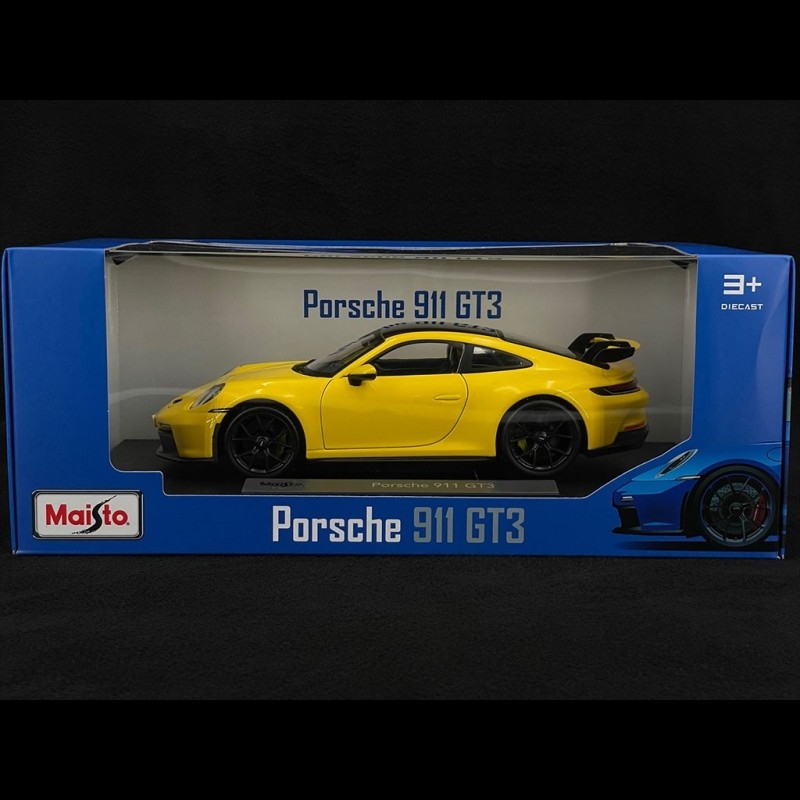 Miniature Maisto PORSCHE 911 GT3 2022 JAUNE chez Mangatori (Réf.36458YL)