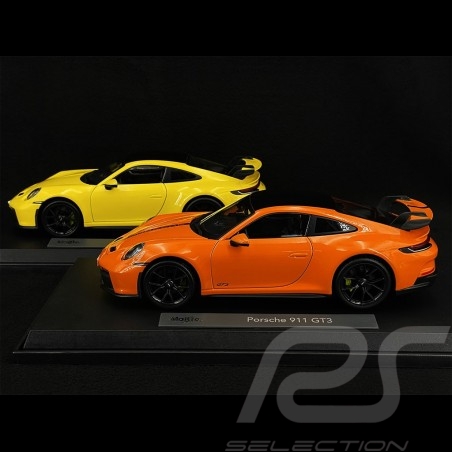 Duo Porsche 911 GT3 Type 992 2022 Gulforange & Racinggelb 1/18 Maisto