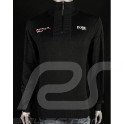 Duo Porsche Hugo Boss Knitted quarter-zip sweater + Porsche Motorsport Cap Perforated Black - men