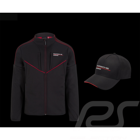 Duo Veste Porsche Motorsport 4 Softshell + Casquette Porsche Motorsport Perforée Noir - homme