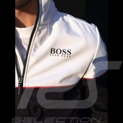 Duo Porsche Jacke Motorsport Hugo Boss Softshell + Porsche Motorsport Kappe Perforierte weiß - Herren