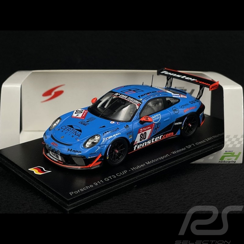 Porsche 911 GT3 Cup Type 991 n° 80 Vainqueur 24h Nürburgring 2021 1/43 Spark SG769 Porsche 911 GT3 Cup Type 991 n° 80 Vainqueur 24h Nürburgring 2021 1/43 Spark SG769