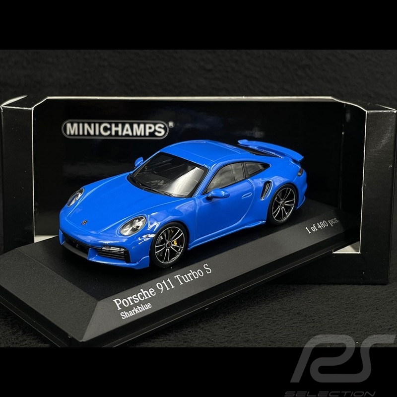 Porsche 911 Turbo S Coupe Sport Design Type 992 2021 Bleu Requin 1/43 Minichamps 410060072