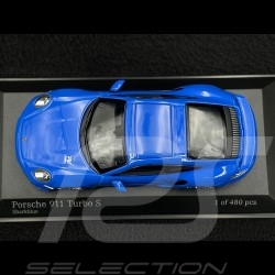 Porsche 911 Turbo S Coupe Sport Design Type 992 2021 Shark Blue 1/43 Minichamps 410060072