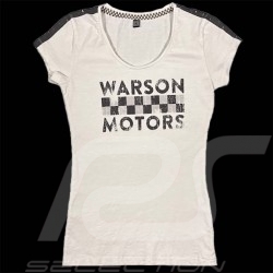 T-shirt Warson Motors Schachbrett Weiß 22-800 - damen
