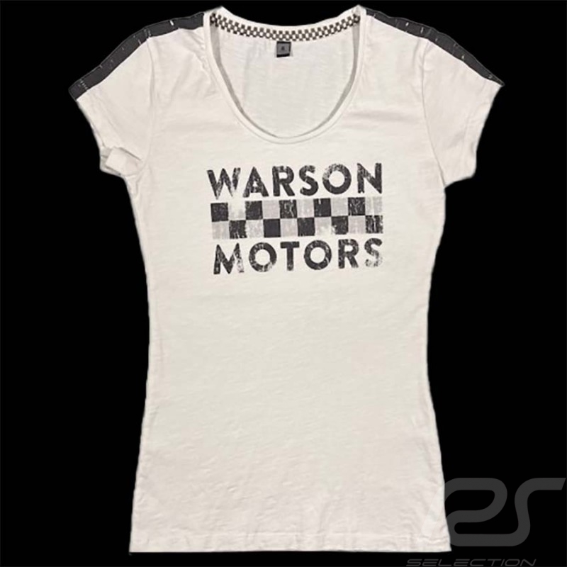 T-shirt Warson Motors Schachbrett Weiß 22-800 - damen