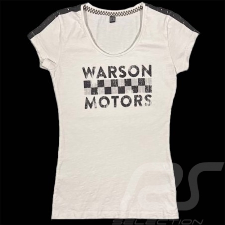T-shirt Warson Motors Schachbrett Weiß 22-800 - damen