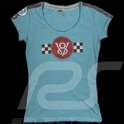 T-shirt V8 Motors Performance n°43 Bleu Warson 22-803 - femme