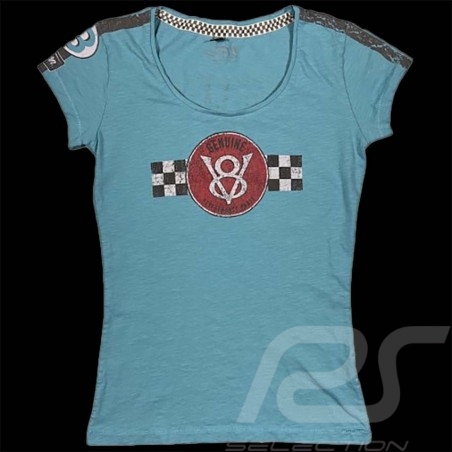 T-shirt V8 Motors Performance n°43 Blue Warson 22-803 - women