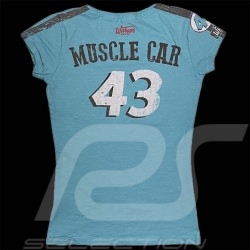T-shirt V8 Motors Performance n°43 Bleu Warson 22-803 - femme