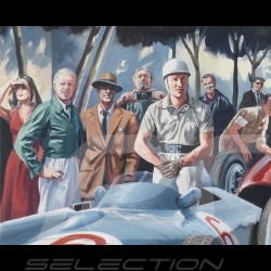 Poster "Der Tag, an dem Ascari in den Hafen tauchte" GP Monaco 1955 Originalzeichnung von Benjamin Freudenthal