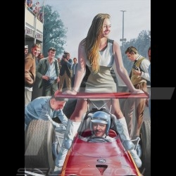 Poster "La Ragazza di Monza" Jacky Ickx Monza 1968 Originalzeichnung von Benjamin Freudenthal