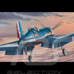 Poster "Corsair F4U-7 approaching the Arromanche aircraft carrier" original drawing by Benjamin Freudenthal