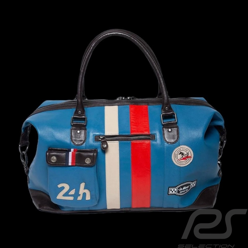 Très Grand Sac Cuir 24h Le Mans - Bleu Gitane 26062