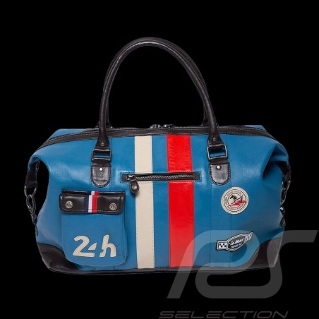 Très Grand Sac Cuir 24h Le Mans - Bleu Gitane 26062