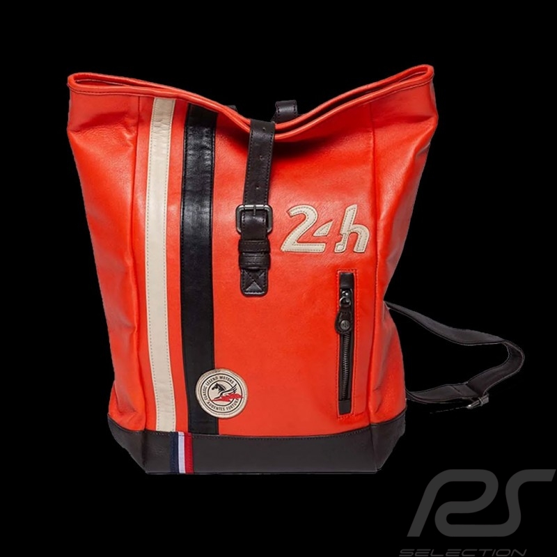 Sac à dos cuir 24h Le Mans - Orange 26064