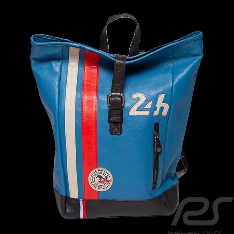 Sac à dos cuir 24h Le Mans - Bleu Gitane 26064