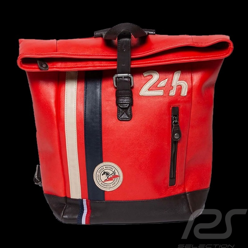 Sac à dos cuir 24h Le Mans - Rouge Brillant 26064