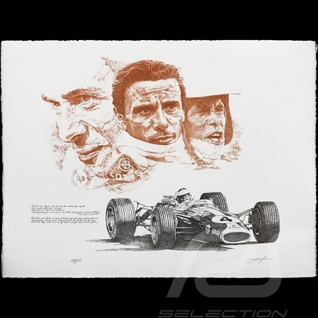 Jim Clark Lotus 49 n° 4 Cosworth﻿ Original drawing by Patrick Brunet