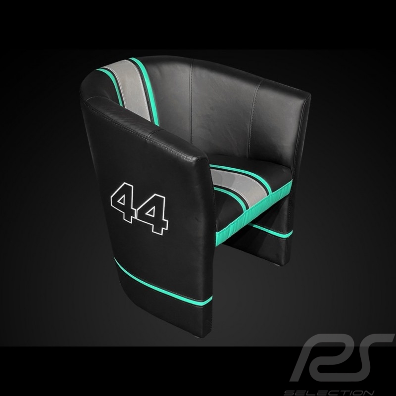 Fauteuil cabriolet Racing F1 n° 44 Lewis Noir / Silver / Vert Fauteuil cabriolet Racing F1 n° 44 Lewis Noir / Silver / Vert