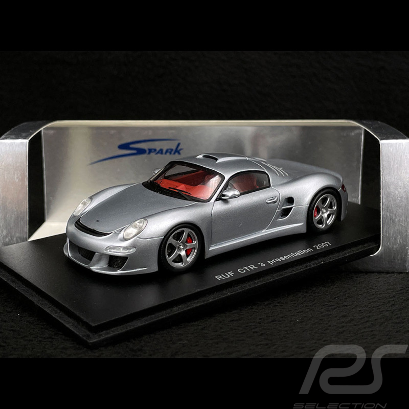 Porsche 997 RUF CTR3 Präsentation 2007 silbergrau 1/43 Spark S0714