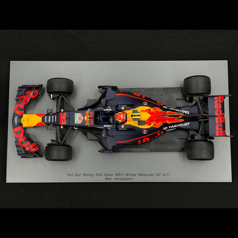 Max Verstappen Red Bull Racing RB13 n° 33 Winner GP Malaysia 2017 F1 1/18  Spark 18S311