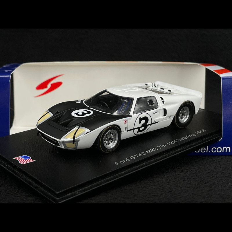 Ford GT40 Mk II n° 3 2nd 12h Sebring 1966 1/43 Spark US255