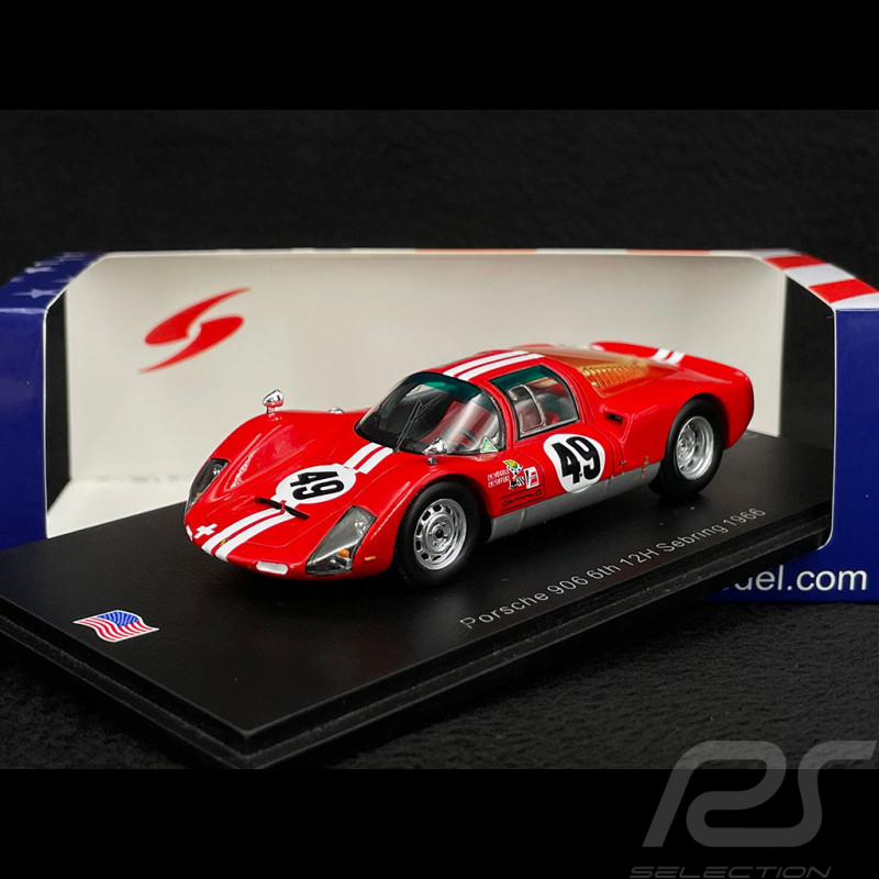 Porsche 906 n° 49 12h Sebring 1966 1/43 Spark US267