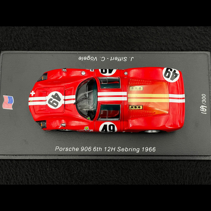 Porsche 906 n° 49 12h Sebring 1966 1/43 Spark US267