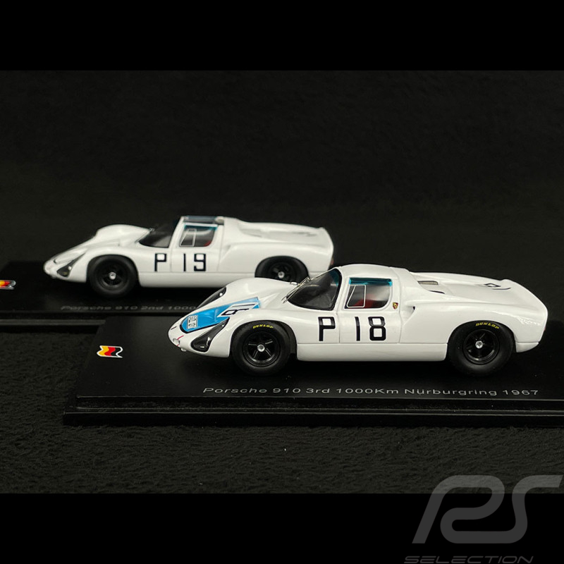 Duo Porsche 910 n° 19 & n° 18 2nd & 3rd 1000km Nürburgring 1967 1/43 Spark