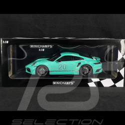 Porsche 911 Turbo S Type 992 2021 20ème Anniversaire Chine Vert Menthe Métallique 1/18 Minichamps 155069175