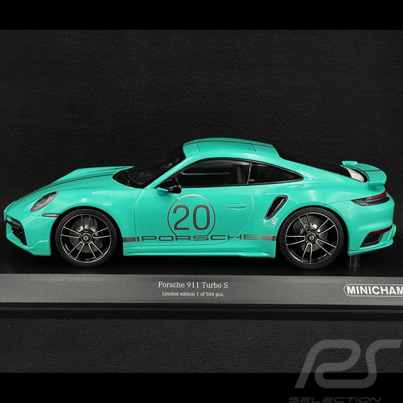 Porsche 911 Turbo S Type 992 2021 20th Anniversary China Mintgrün Metallic 1/18 Minichamps 155069175