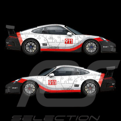 3D Puzzle Porsche 911 GT3 Cup weiß / rot / schwarz 108 Teile 1/18 Ravensburger 111473