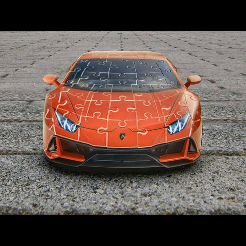 Ravensburger - Vehicles 3D Puzzle - Lamborghini Huracan Evo Orange Edition - Ages 8 - 108 Numbered Pieces To Assemble Without Glue - Finishing Accessories Included - 11238