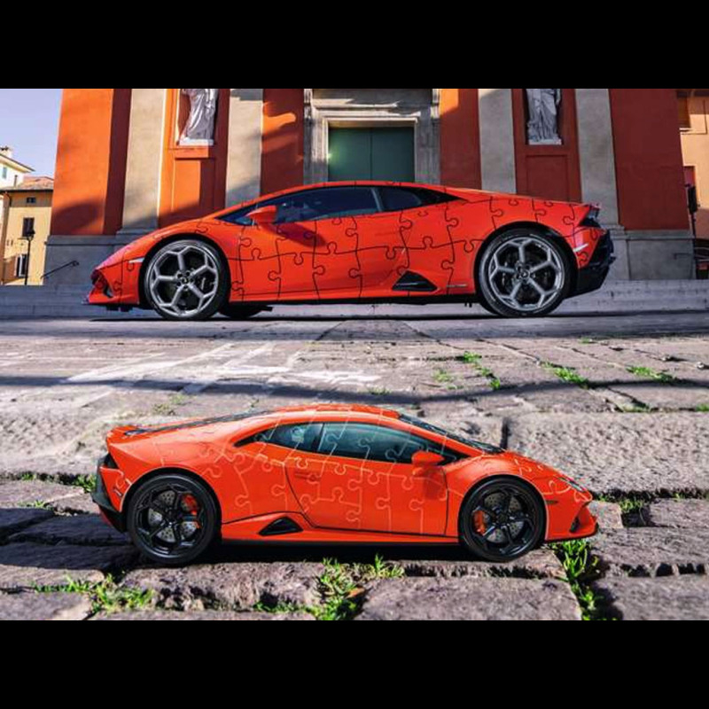 Puzzle 3D Ravensburger Voiture Auto Lamborghini Orange pour Enfants