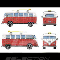 Puzzle 3D Volkswagen Combi Transporter T1 Rouge / Blanc 162 pièces 1/18 Ravensburger 125166