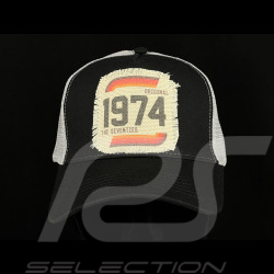 Anniversary Hat Vintage 1974 Seventies Trucker Black / Grey