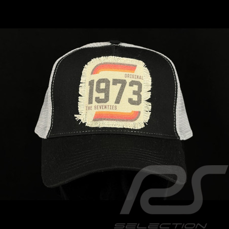 Anniversary Hat Vintage 1973 Seventies Trucker Black / Grey