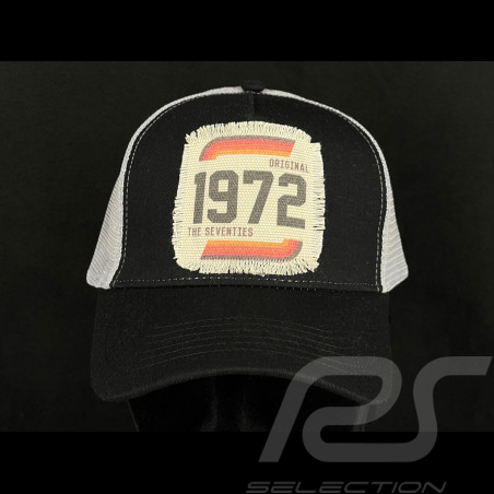 Anniversary Hat Vintage 1972 Seventies Trucker Black / Grey