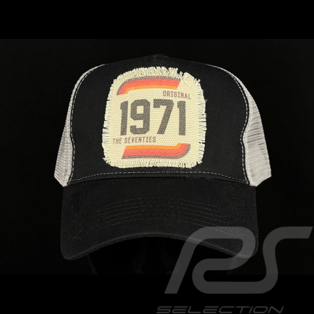 Anniversary Hat Vintage 1971 Seventies Trucker Black / Grey