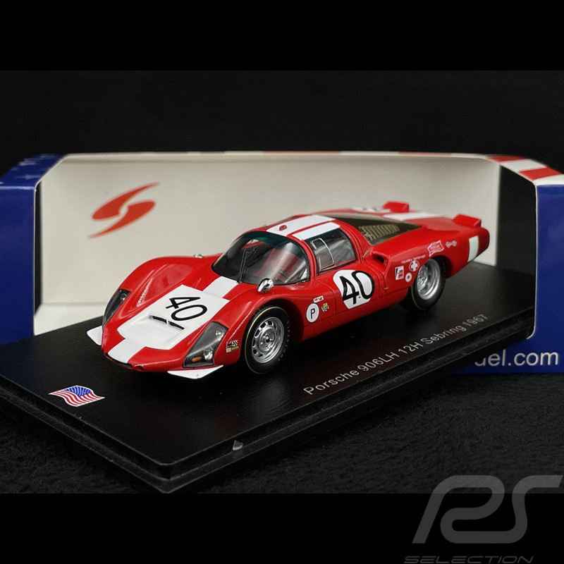 Porsche 906 LH n° 40 12h Sebring 1967 1/43 Spark US268