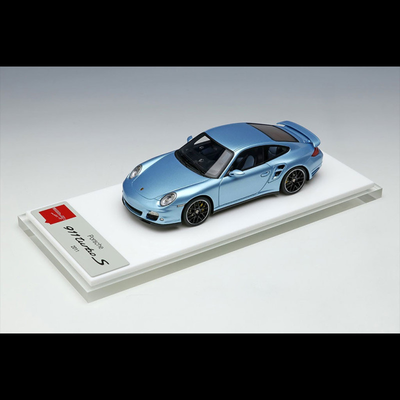 Porsche 911 Turbo S Type 997 2011 Ice Blue Metallic 1/43 Make Up Models  EM604A