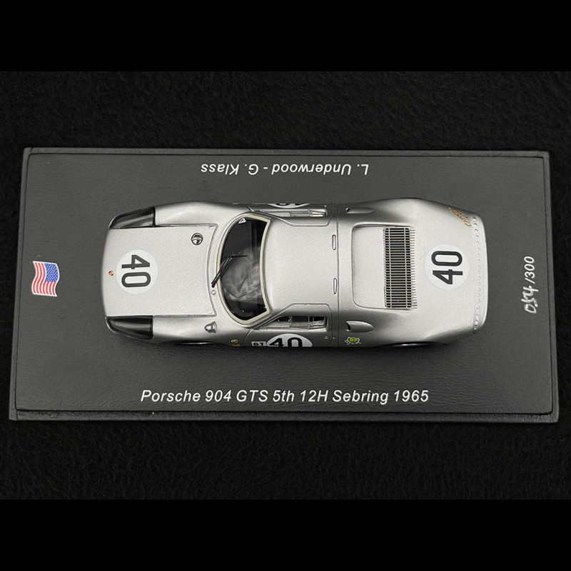 Porsche 904 GTS n° 40 12h Sebring 1965 1/43 Spark US263